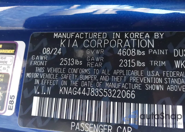 KNAG44J83S5322066: 43915325