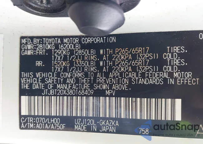 JTJBT20X380168409: 43915343