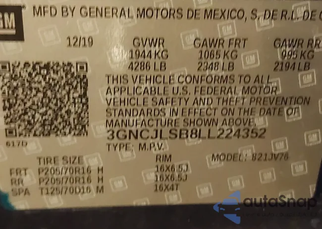 3GNCJLSB8LL224352: 43914480