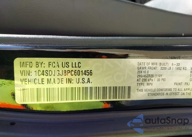 1C4SDJGJ8PC601456: 43914499