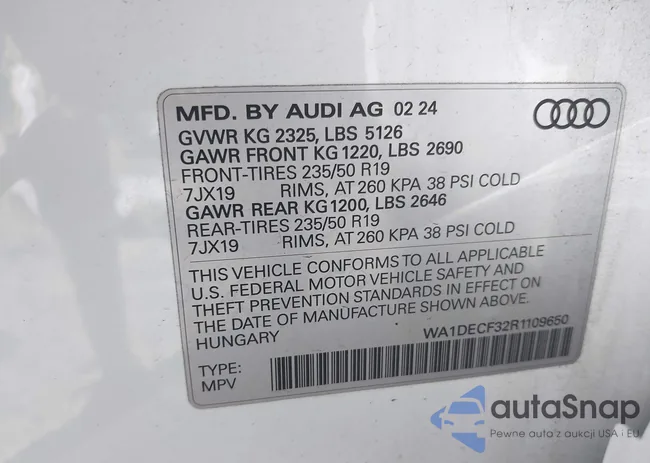 WA1DECF32R1109650: 43914522