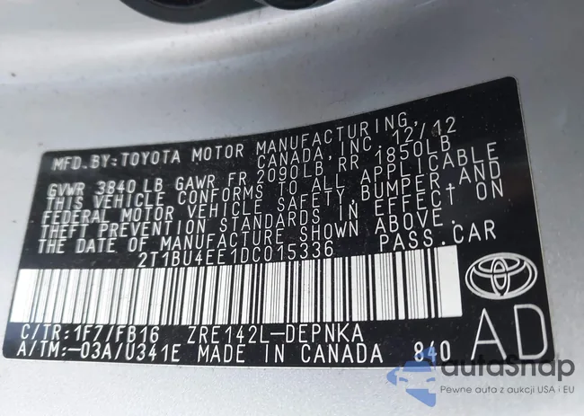 2T1BU4EE1DC015336: 43914576