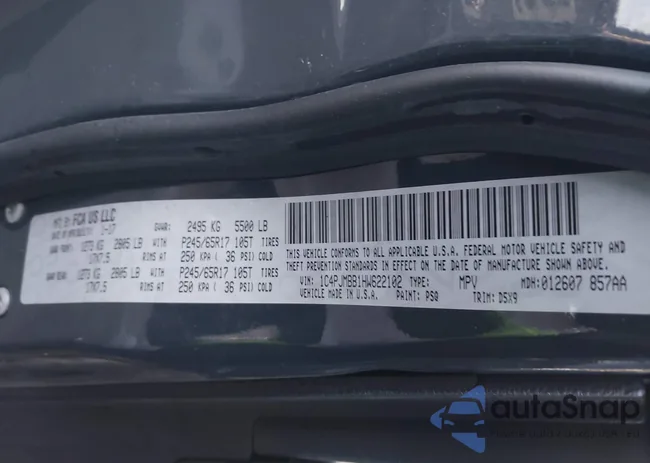 1C4PJMBB1HW622102: 43914596