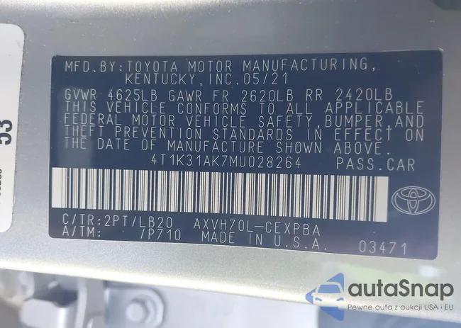 4T1K31AK7MU028264: 43914606