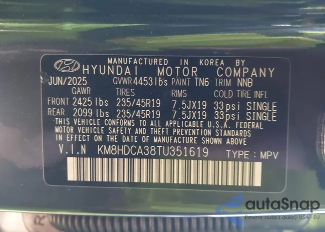 KM8HDCA38TU351619: 43914609