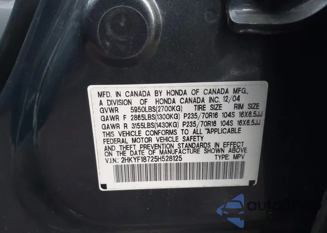 2HKYF18725H528125: 43914745