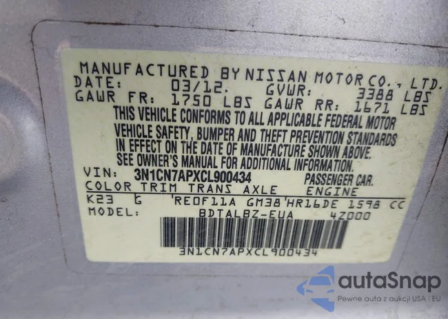 3N1CN7APXCL900434: 43914760
