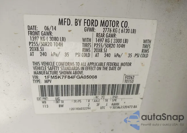 1FM5K7F84FGA05008: 43914770