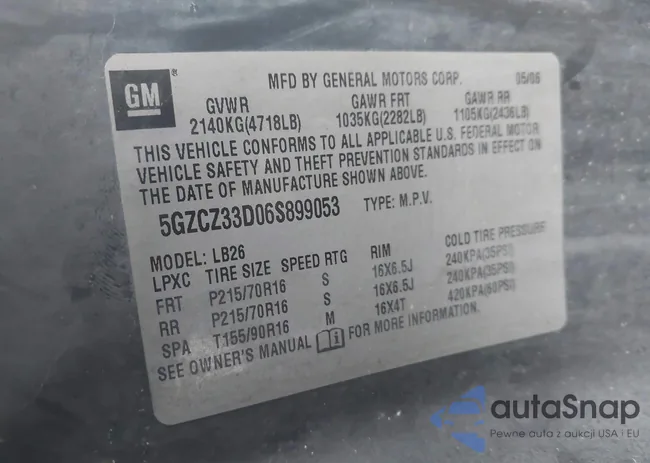 5GZCZ33D06S899053: 43915917