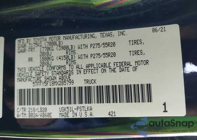 5TFFY5F18MX285799: 43915980