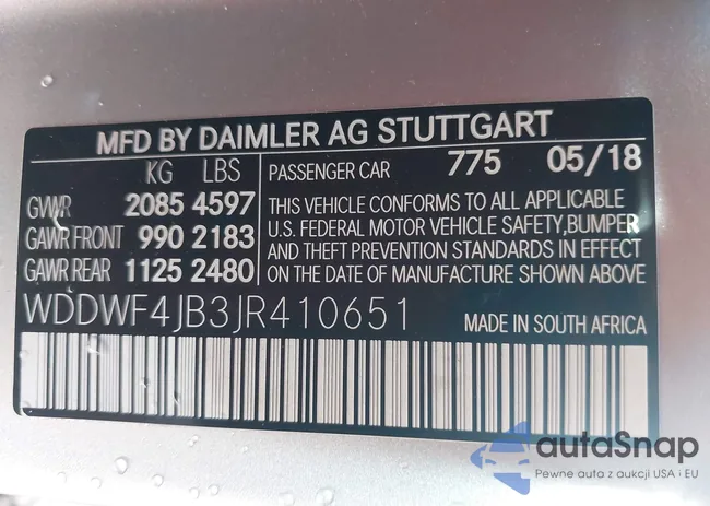 WDDWF4JB3JR410651: 43916017