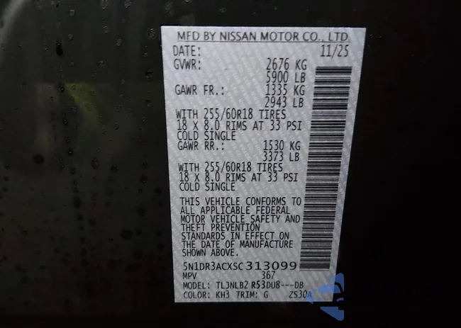 5N1DR3ACXSC313099: 43916046