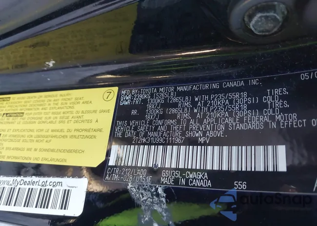 2T2HK31U99C111967: 43916095