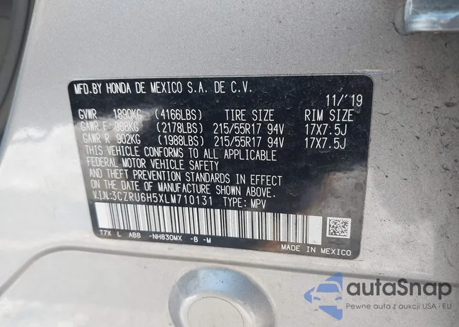 3CZRU6H5XLM710131: 43916156