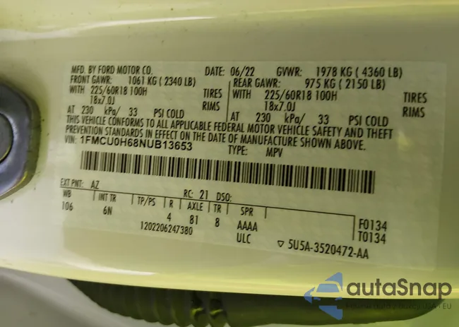 1FMCU0H68NUB13653: 43916228