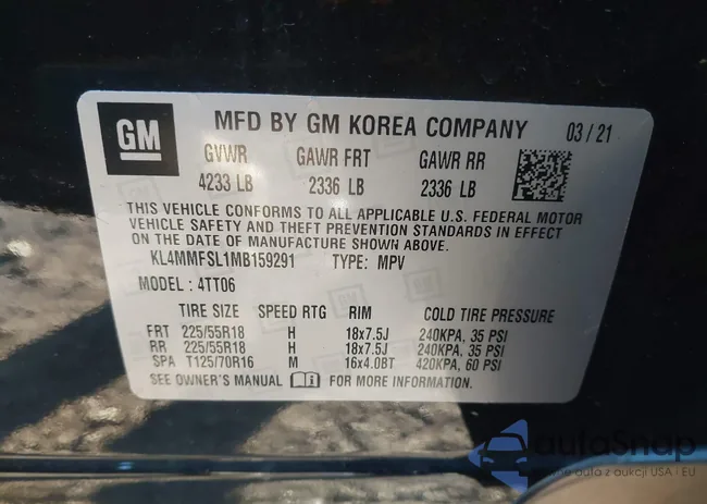 KL4MMFSL1MB159291: 43916259