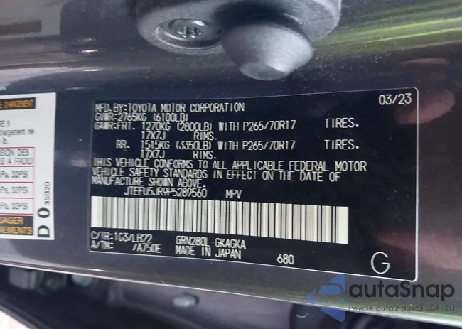 JTEFU5JR9P5289560: 43915409