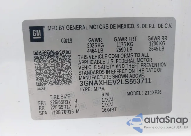 3GNAXHEV2LS553711: 43915523