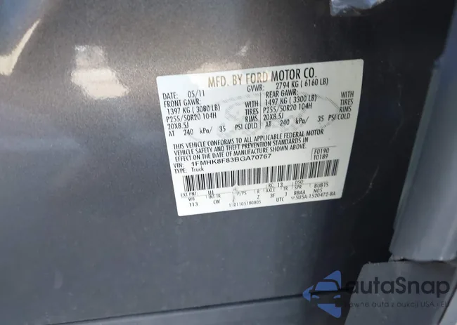 1FMHK8F83BGA70767: 43915688