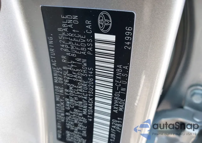 4T1DAACK1SU206145: 43916812