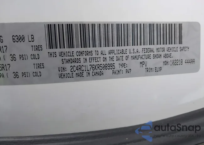 2C4RC1L76KR508995: 43916830