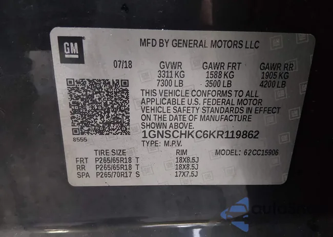 1GNSCHKC6KR119862: 43916846