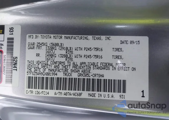 5TFSZ5AN9GX001994: 43916888