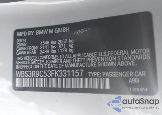 WBS3R9C53FK331157: 43916998