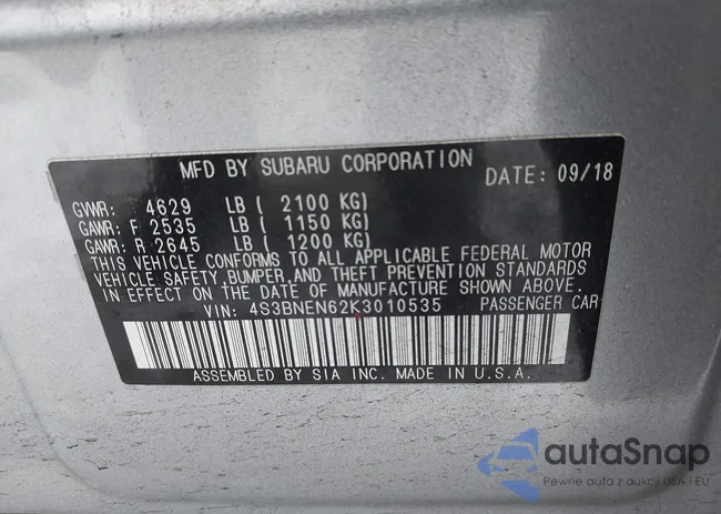 4S3BNEN62K3010535: 43917045