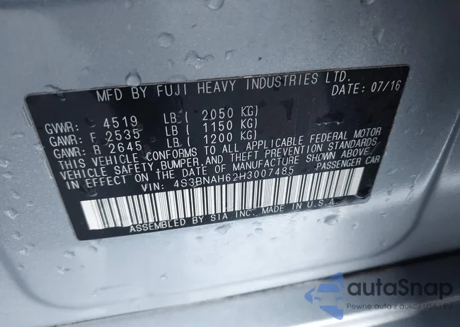 4S3BNAH62H3007485: 43917112