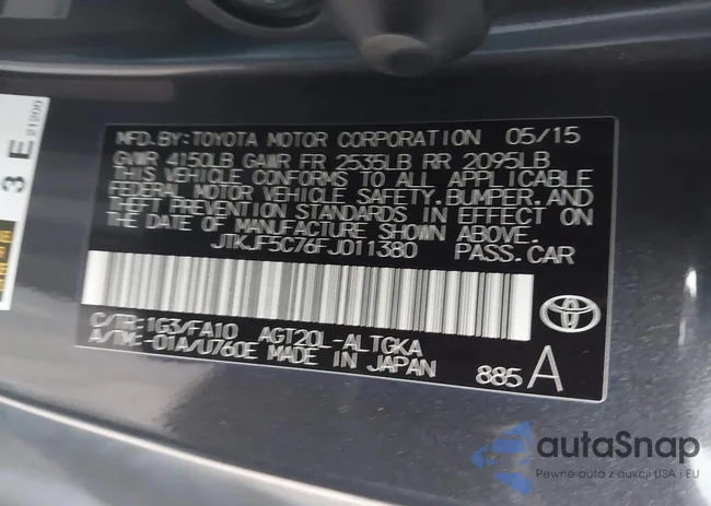 JTKJF5C76FJ011380: 43917131