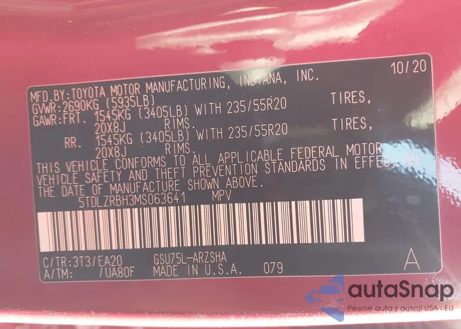 5TDLZRBH3MS063641: 43917171