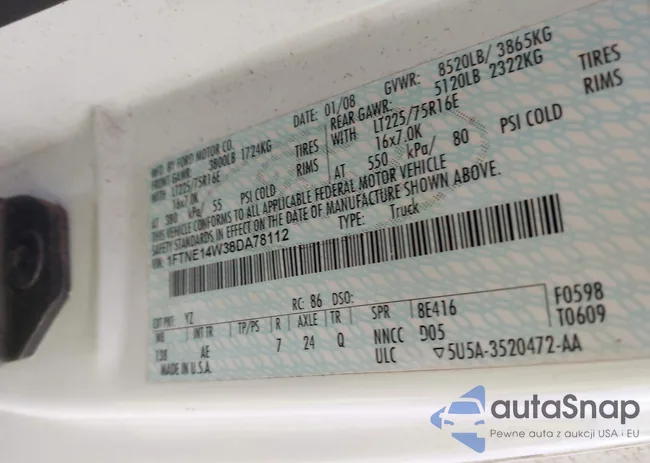 1FTNE14W38DA78112: 43917172