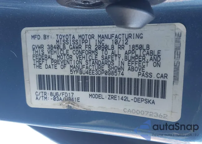 5YFBU4EE3DP098574: 43917309