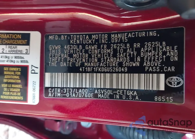 4T1BF1FK0GU526049: 43916533