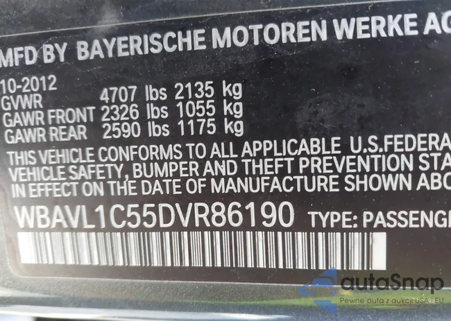 WBAVL1C55DVR86190: 43916539