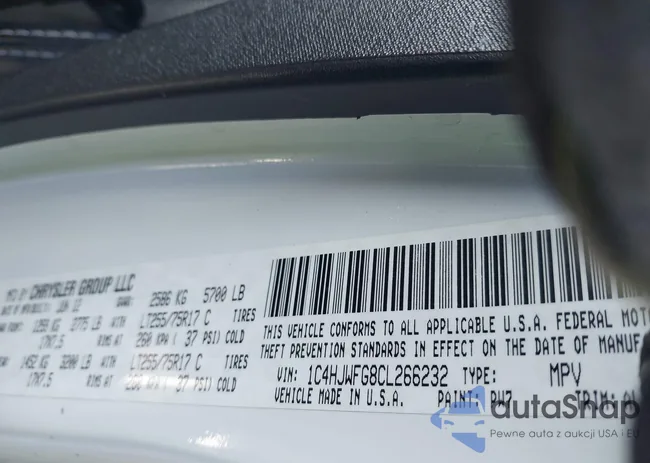 1C4HJWFG8CL266232: 43916567