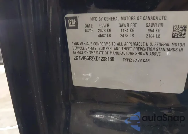 2G1WG5E3XD1238186: 43916656