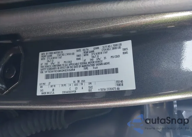 1FTEW1EG8GKE03254: 43916706