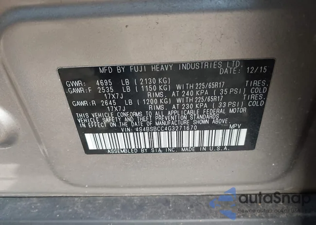 4S4BSBCC4G3271670: 43916780