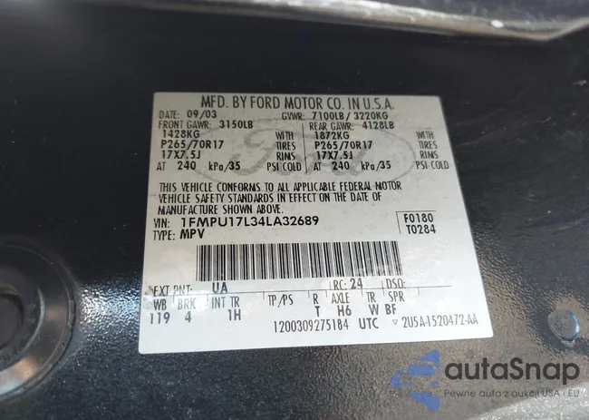 1FMPU17L34LA32689: 43917985