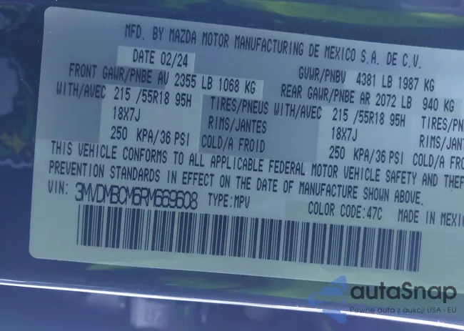 3MVDMBCM6RM669608: 43917988