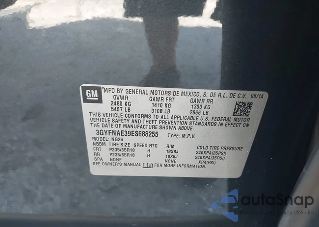 3GYFNAE39ES688255: 43918012