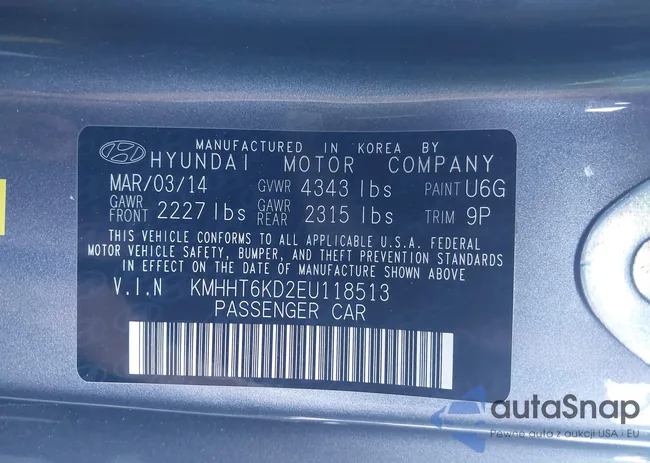 KMHHT6KD2EU118513: 43918033