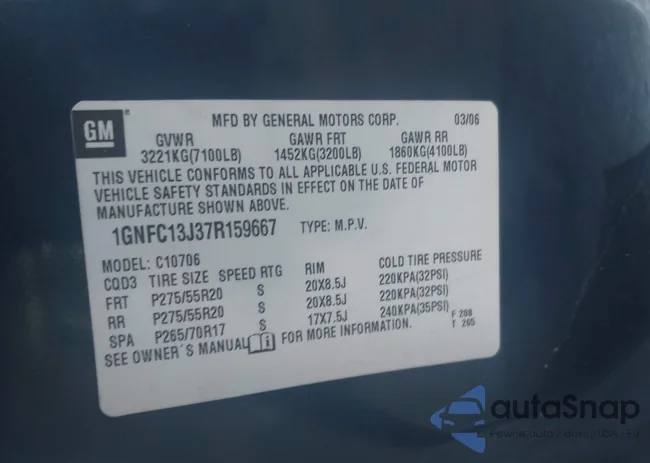 1GNFC13J37R159667: 43918090