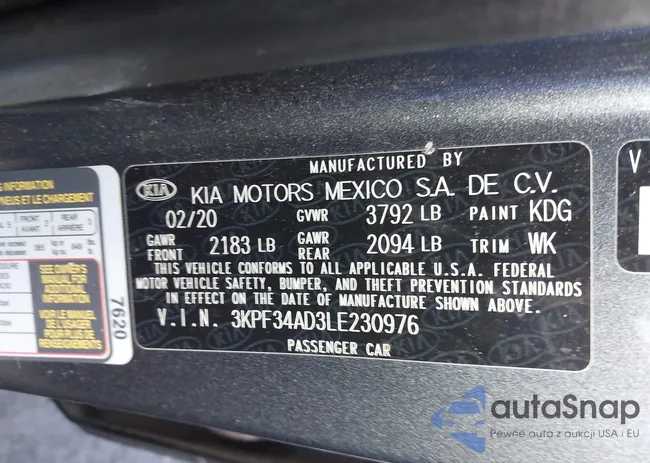 3KPF34AD3LE230976: 43918185