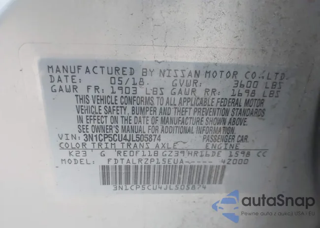 3N1CP5CU4JL505874: 43918262