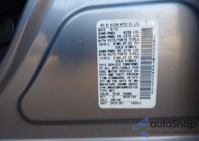 JN8AS5MT4DW505739: 43918337