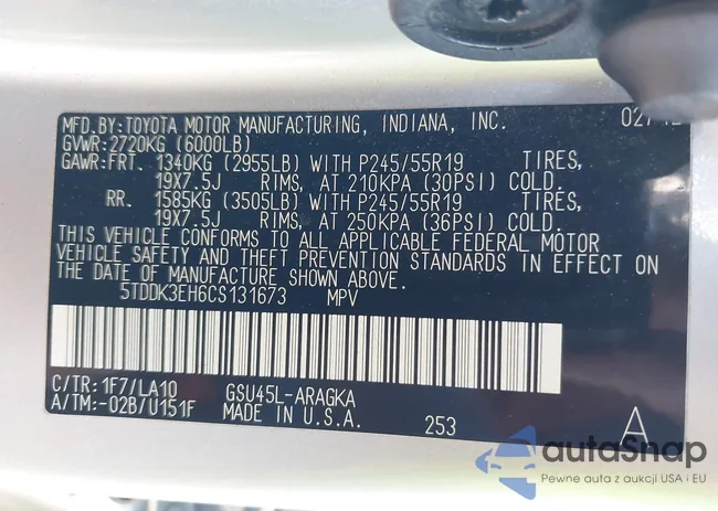 5TDDK3EH6CS131673: 43917522