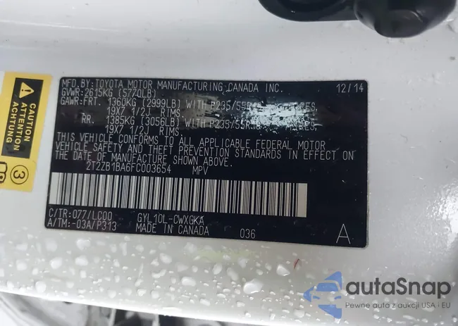 2T2ZB1BA6FC003654: 43917532